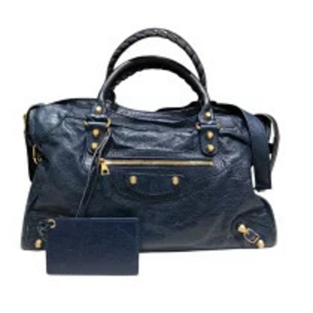 Balenciaga The Giant City Blue Leather Handbag